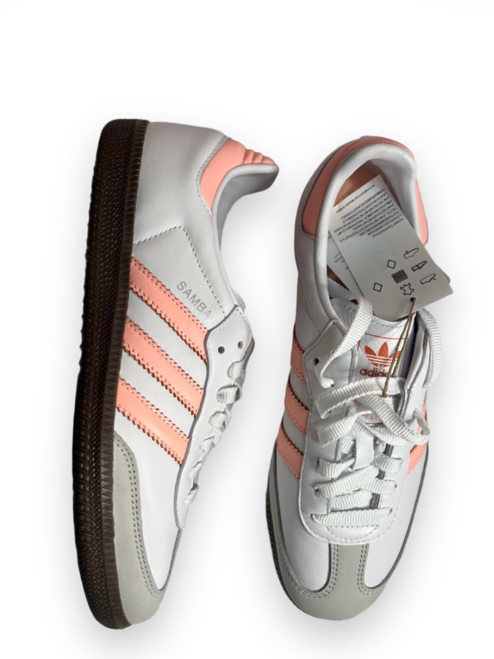 Adidas Samba OG W White & Pink Sneakers US 7.5